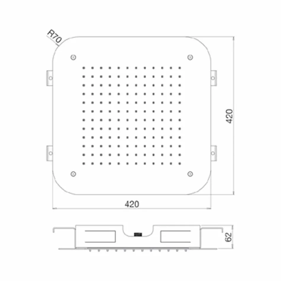 Cap de duș din oțel inoxidabil cu un singur jet Fabricat în Italia - Elcan Viadurini
