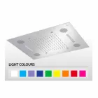 Cap de duș din oțel cu cromoterapie și Bluetooth Fabricat în Italia - Elbo Viadurini