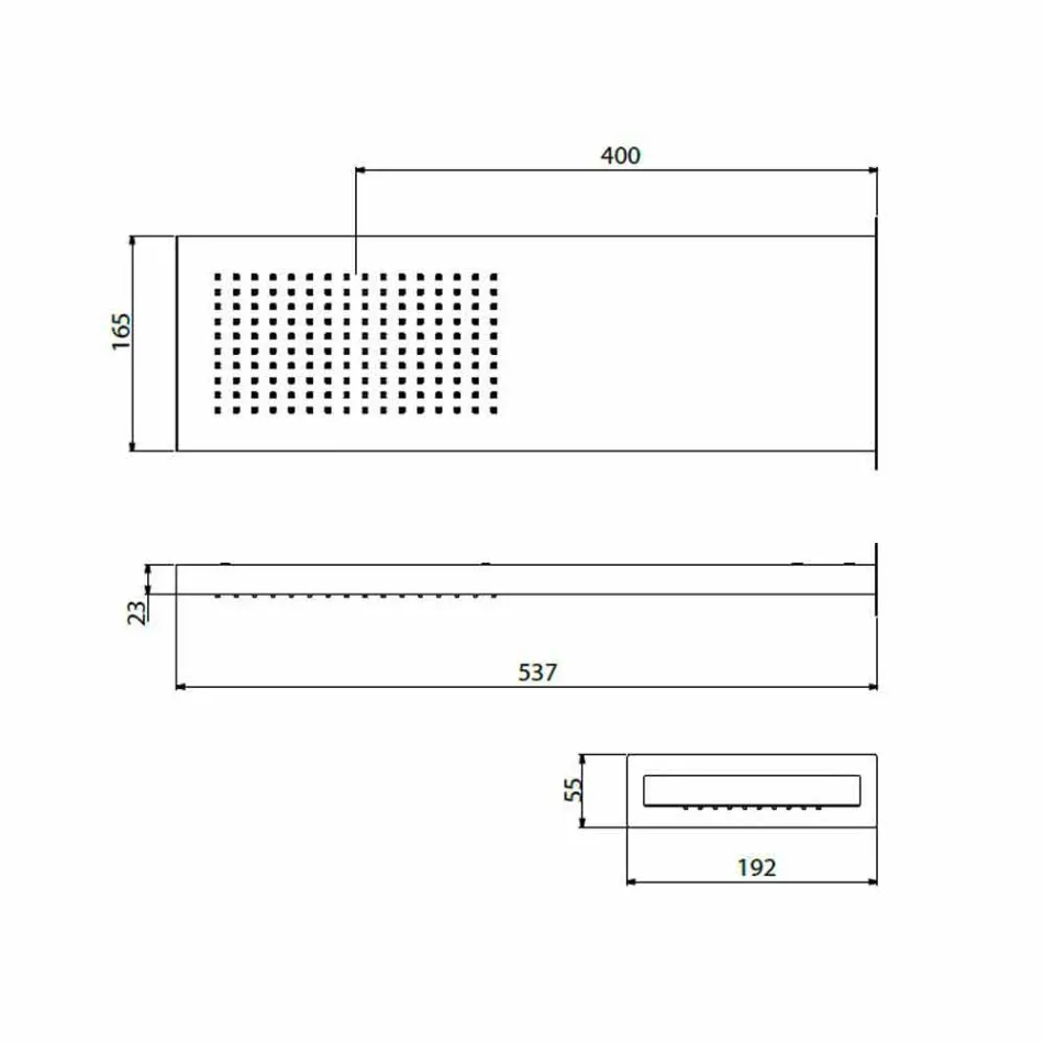 Cap de duș din oțel cu jet de ploaie Fabricat în Italia - Nairobi Viadurini