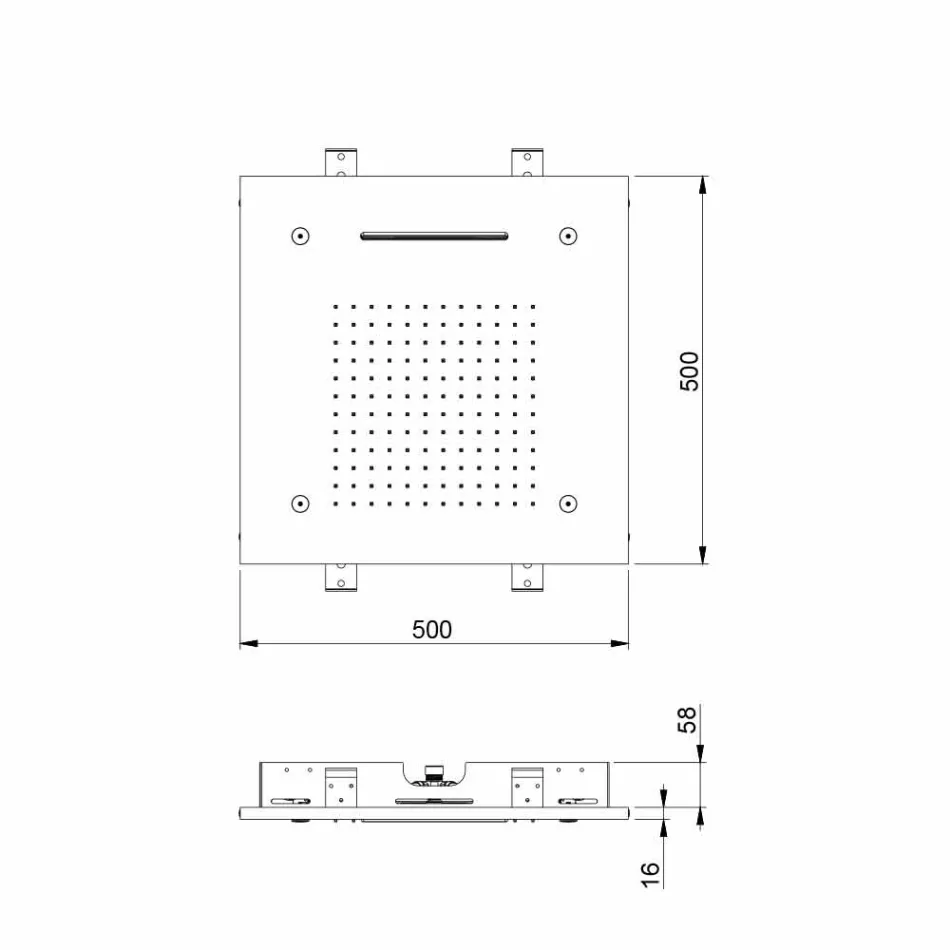 Cap de duș din oțel inoxidabil cu cromoterapie Made in Italy - Solver Viadurini