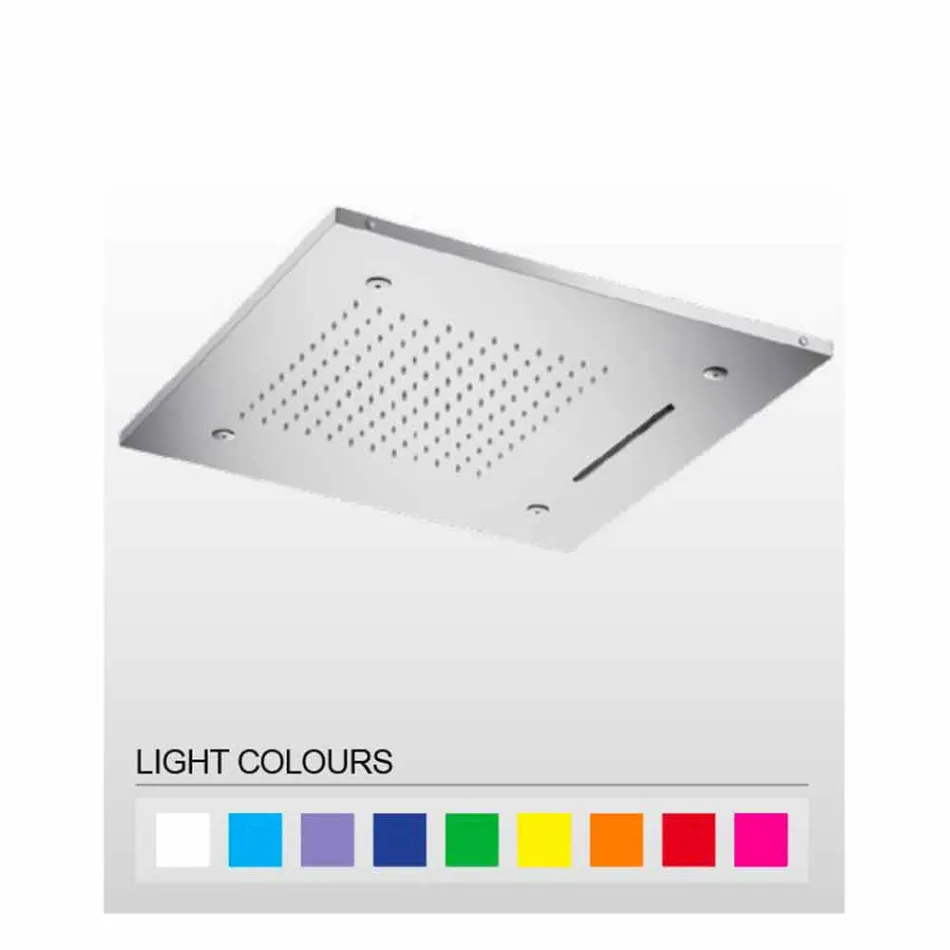 Cap de duș din oțel inoxidabil cu cromoterapie Made in Italy - Solver Viadurini