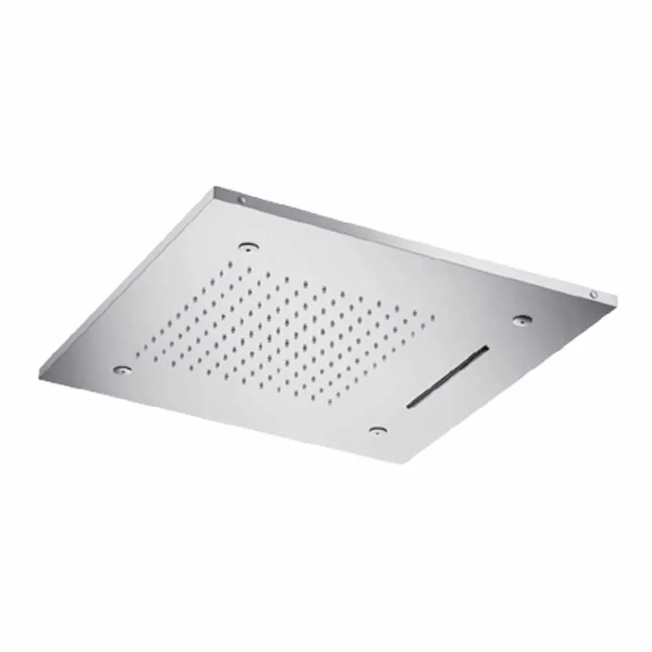 Cap de duș din oțel inoxidabil cu cromoterapie Made in Italy - Solver Viadurini