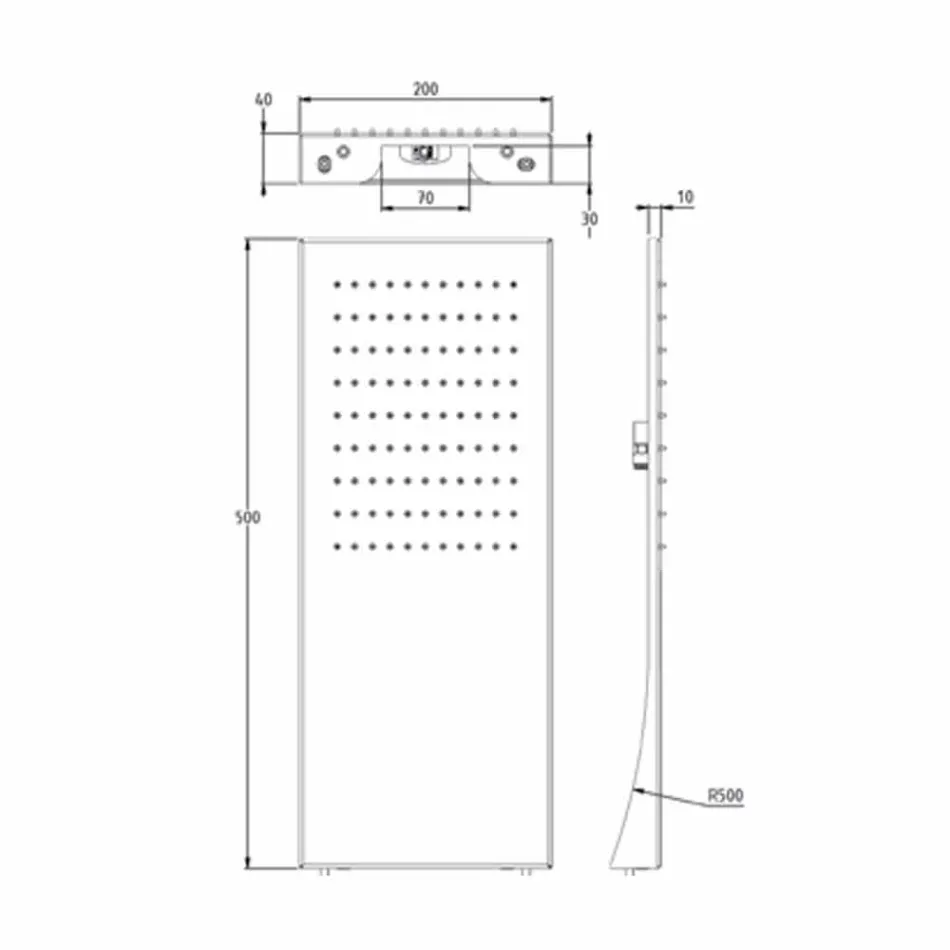 Cap de duș din oțel inoxidabil cu jet de ploaie Made in Italy - Fiordo Viadurini