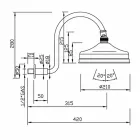 Cap de duș din alamă cu braț arc clasic Fabricat în Italia - Bisco Viadurini