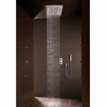 cabină de duș cap pătrat cu duș cu efect de ploaie și lumini LED Bossini