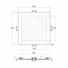 Cap de duș cu tavan pătrat din oțel Fabricat în Italia - Amidon Viadurini