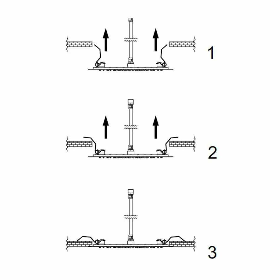 Cap de duș cu tavan pătrat din oțel Fabricat în Italia - Amidon Viadurini