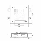 Cap de duș pătrat din oțel inoxidabil cu cromoterapie Made in Italy - Bilbo Viadurini