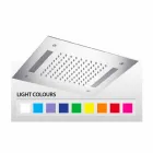 Cap de duș pătrat din oțel inoxidabil cu cromoterapie Made in Italy - Bilbo Viadurini