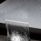 Cap de duș pătrat din oțel inoxidabil cu jet dublu Fabricat în Italia - Nello Viadurini