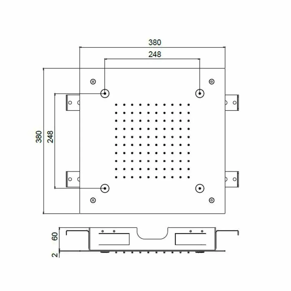 Cap de duș pătrat din oțel inoxidabil cu nebulizatoare Made in Italy - Selmo Viadurini