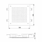 Cap de duș pătrat cu jet unic din oțel inoxidabil Fabricat în Italia - Jet Viadurini