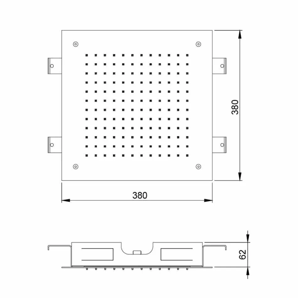 Cap de duș pătrat cu jet unic din oțel inoxidabil Fabricat în Italia - Jet Viadurini