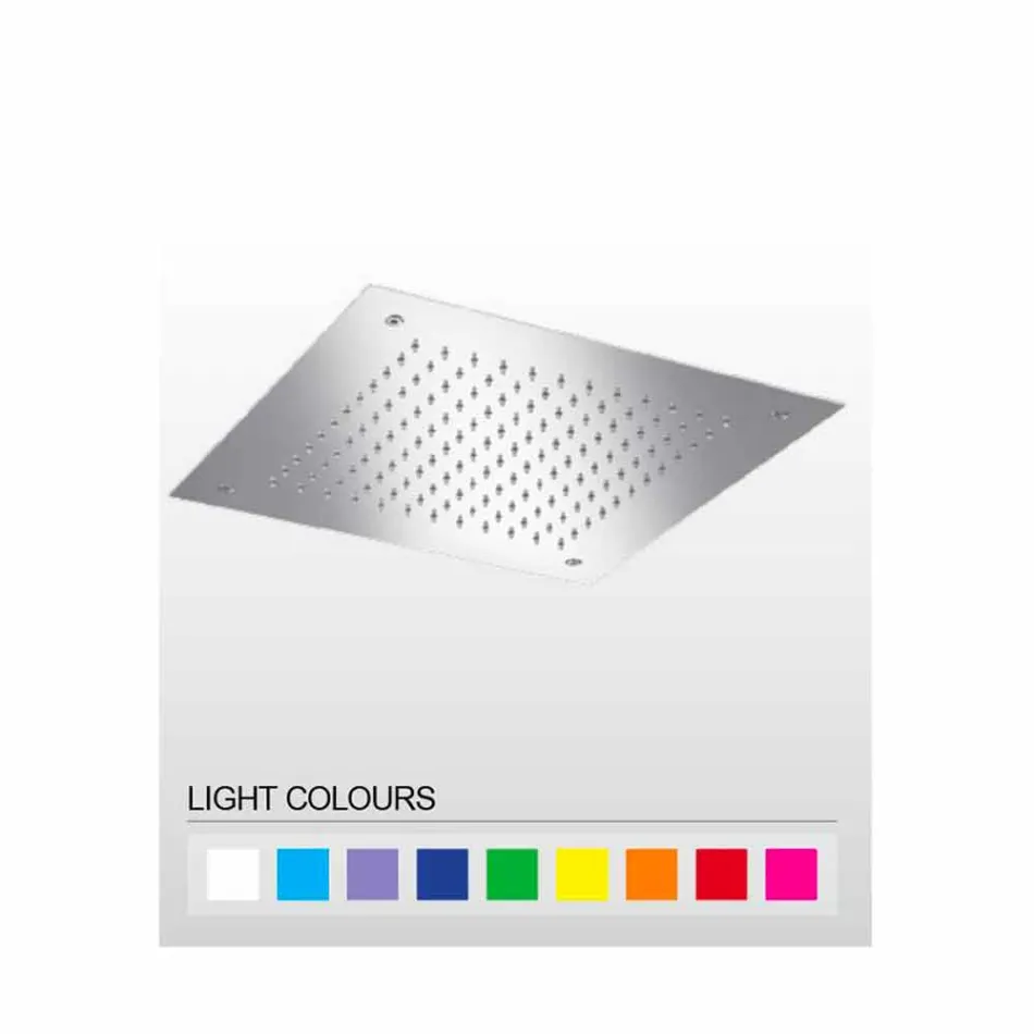 Cap de duș pătrat cu jet unic din oțel inoxidabil Fabricat în Italia - Jet Viadurini