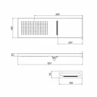 Cap de duș dreptunghiular din oțel inoxidabil Fabricat în Italia - roșu Viadurini