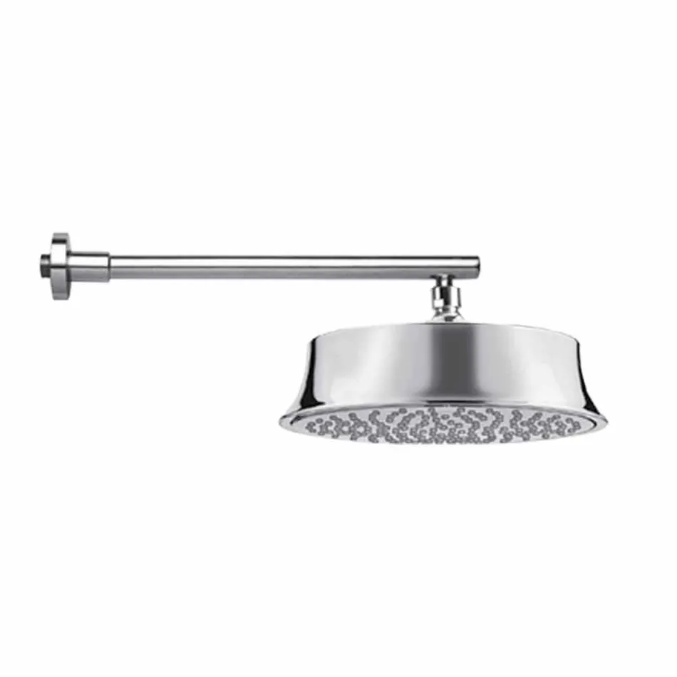 Cap de duș rotund cu perete în alamă, stil clasic, fabricat în Italia - Betto Viadurini