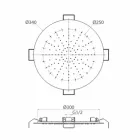 Cap de duș rotund de tavan din oțel modern Fabricat în Italia - Damian Viadurini