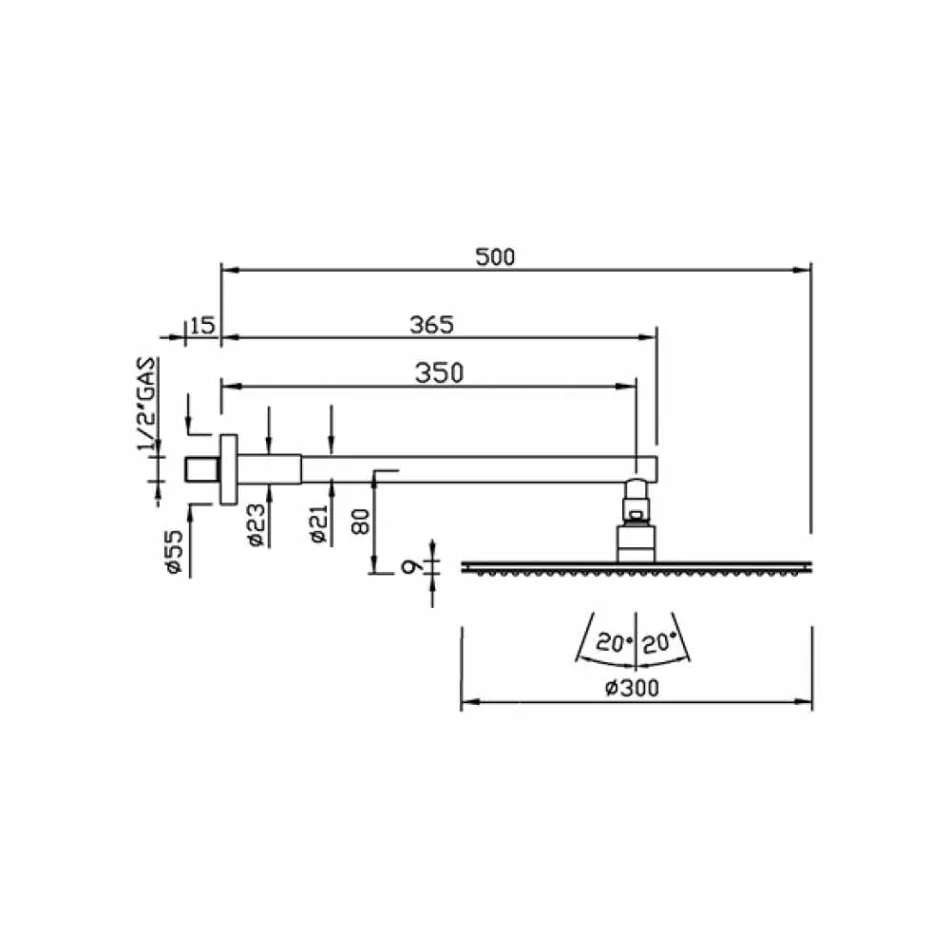 Cap de duș rotund din oțel inoxidabil și alamă Fabricat în Italia - Aurelio Viadurini