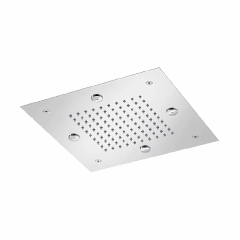 Cap de duș din oțel cu jet de ploaie și nebulizatoare Made in Italy - Selmo Viadurini