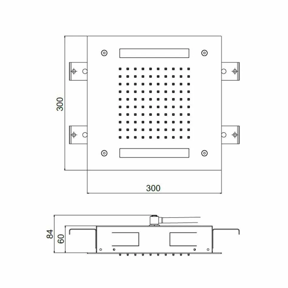 Cap de duș cu jet unic din oțel inoxidabil cu cromoterapie cu LED Fabricat în Italia - Sauron Viadurini