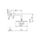 Cap de duș pătrat din oțel cu braț de duș din alamă Fabricat în Italia - Sespo Viadurini