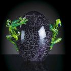 Ornament în formă de ou cu broaște în sticlă colorată Made in Italy - Huevo Viadurini