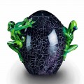 Ornament în formă de ou cu broaște în sticlă colorată Made in Italy - Huevo