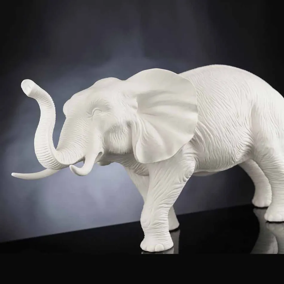 Ornament de ceramică în formă de elefant realizat manual, fabricat în Italia - Fante Viadurini