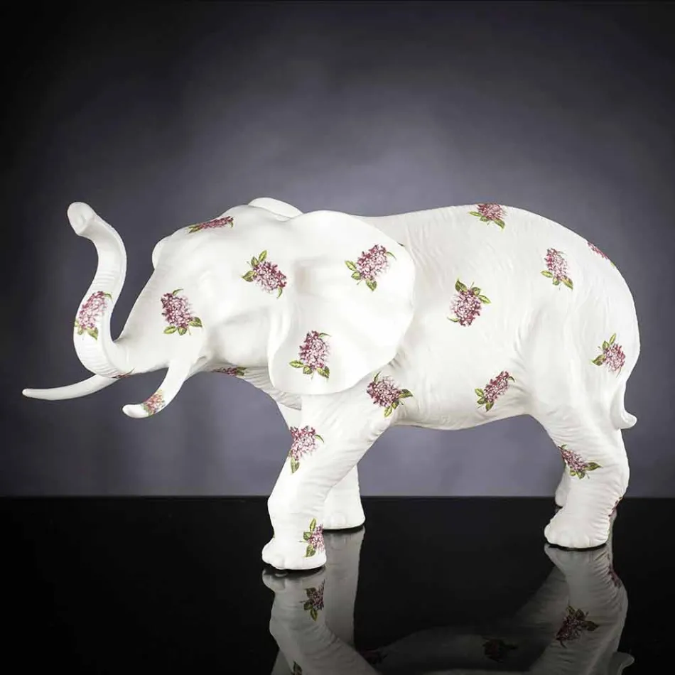 Ornament de ceramică în formă de elefant realizat manual, fabricat în Italia - Fante Viadurini