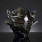 Ornament de sticlă în formă de ou cu broaște Made in Italy - Huevo Viadurini