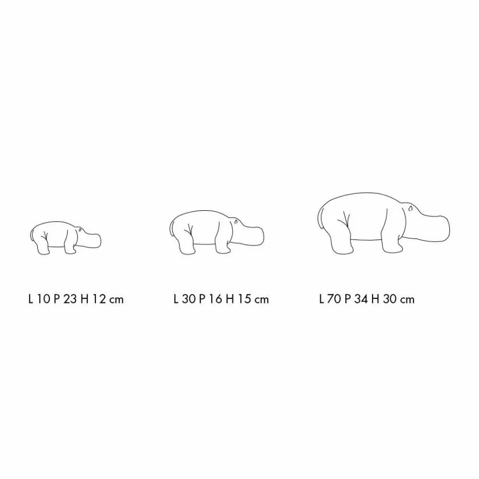 Ornamente ceramice în formă de hipopotam, fabricate în Italia - sălbatic Viadurini