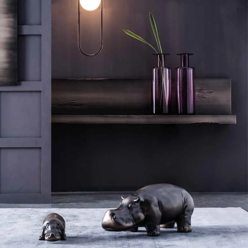 Ornamente ceramice în formă de hipopotam, fabricate în Italia - sălbatic Viadurini