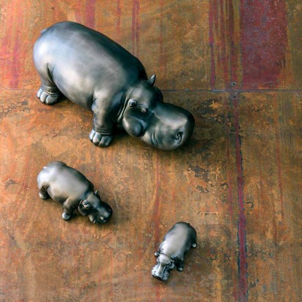 Ornamente ceramice în formă de hipopotam, fabricate în Italia - sălbatic Viadurini