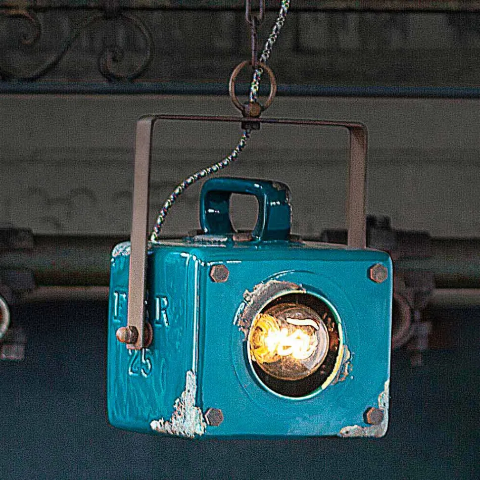 Suspensie de design reflector ceramic de epocă și fero Allie Viadurini