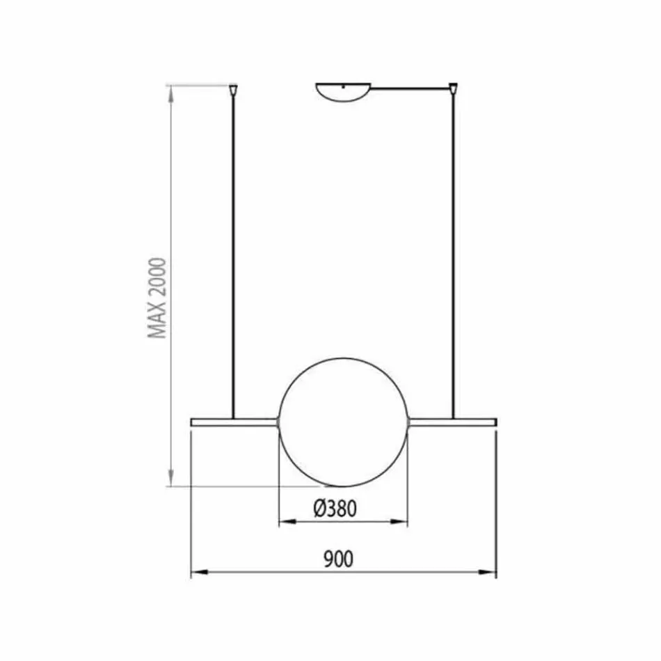 Suspensie design din sticlă și alamă cu lumină LED, 3 dimensiuni - Alma de Il Fanale Viadurini