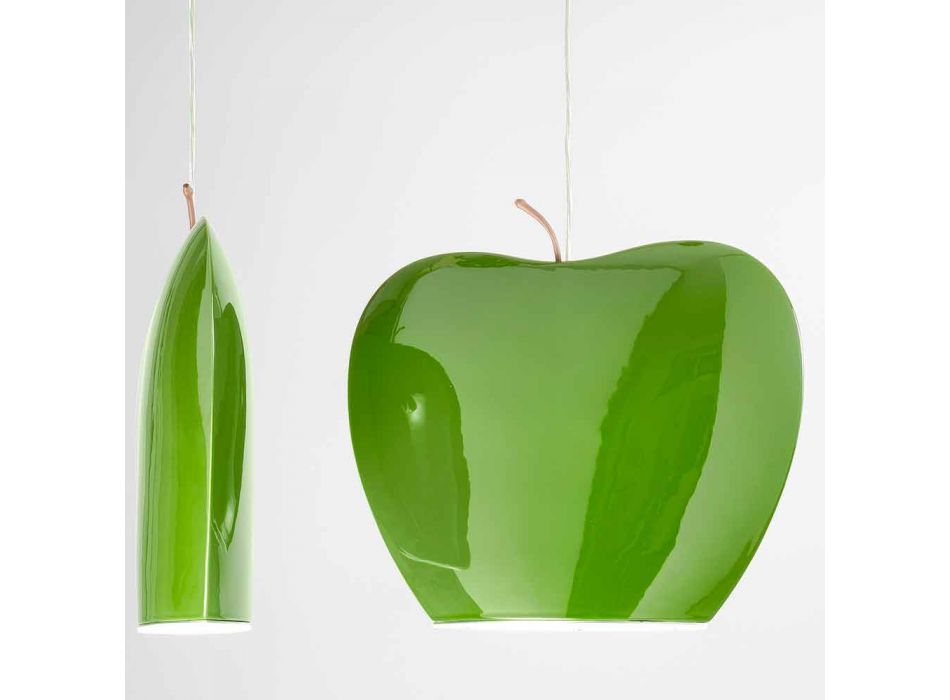 Suspensie în ceramică în formă de mere - fructe Aldo Bernardi Viadurini