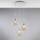 Lampă suspendată din fier forjat cu sticlă Pyrex fabricată în Italia pentru decorare interioară - Corinto Viadurini