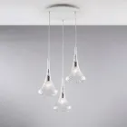 Lampă suspendată din fier forjat cu sticlă Pyrex fabricată în Italia pentru decorare interioară - Corinto Viadurini