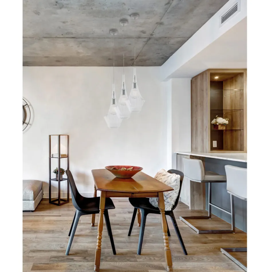 Lampă suspendată din fier forjat cu sticlă Pyrex fabricată în Italia pentru decorare interioară - Olimpo Viadurini