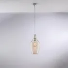 Lampă suspendată din fier forjat cu sticlă Pyrex fabricată în Italia pentru decorare interioară - Sparta Viadurini