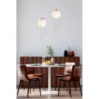 Lampă suspendată din fier cromat cu sferă, fabricată în Italia, pentru decor interior - Oslo Viadurini