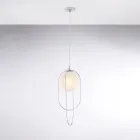 Lampă suspendată din fier cromat cu sferă, fabricată în Italia, pentru decor interior - Oslo Viadurini