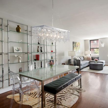 Lampă suspendată din fier cromat cu strasuri, fabricată în Italia, pentru decorare interioară - Africa Viadurini