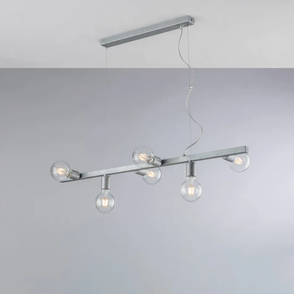 Lampă suspendată din fier lăcuit, fabricată în Italia, pentru decor interior - Verona Viadurini