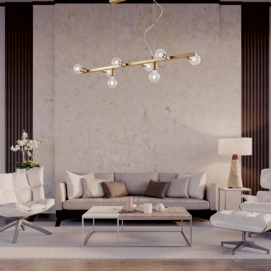 Lampă suspendată din fier lăcuit, fabricată în Italia, pentru decor interior - Verona Viadurini