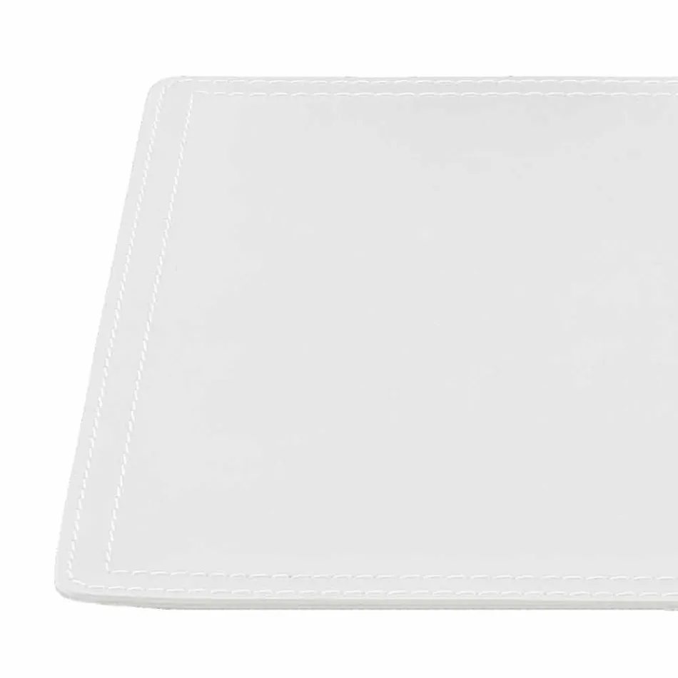 Garnitură de birou regenerată din piele, cu cusătură pentru stilou fabricată în Italia - Ascanio Viadurini