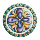 Farfurii Rotunde din Plastic Colorat cu Maiolica 12 Bucati - Maia Viadurini