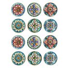 Farfurii Rotunde din Plastic Colorat cu Maiolica 12 Bucati - Maia Viadurini