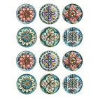 Farfurii Rotunde din Plastic Colorat cu Maiolica 12 Bucati - Maia Viadurini