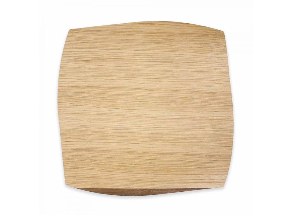 Placă pătrată modernă din lemn de stejar Made in Italy - Abraham Viadurini